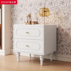 ●千匠一品 美式风格 主材橡胶木+实木导轨+带毛绒抽屉底板+环保水性漆 时尚古典床头柜552347-J