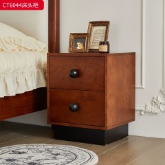 ●千匠一品 法式风格 多层实木板+俄罗斯落叶松木+静音导轨 时尚古典床头柜CT6044-J