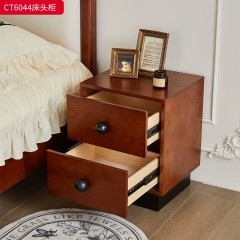 ●千匠一品 法式风格 多层实木板+俄罗斯落叶松木+静音导轨 时尚古典床头柜CT6044-J