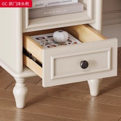 ●千匠一品 法式风格 樱桃木+松木抽屉 经典优雅床头柜GC-拱门-J