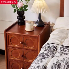 ●千匠一品 法式风格 白蜡木+松木抽屉 时尚大气床头柜CT6054-L