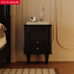 ●千匠一品 法式风格 亚克力+橡胶木+黄铜拉手 时尚大气床头柜FSCTG-4-L