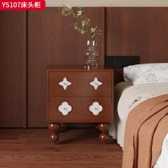●千匠一品 法式风格 实木多层板 时尚大气床头柜YS107-L