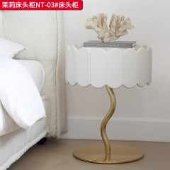 ●千匠一品 法式风格 实木多层板+实木抽屉+五金托底导轨 时尚大气茉莉床头柜NT-03-L