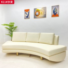 千匠一品 现代风格 不锈钢底座+实木内框架+高密度高回弹海绵+超纤面料 时尚大气沙发K11-J