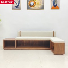 千匠一品 现代风格 底座实木框架+高密度高回弹海绵+超纤皮料 时尚大气沙发K14-J