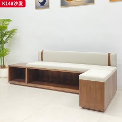 千匠一品 现代风格 底座实木框架+高密度高回弹海绵+超纤皮料 时尚大气沙发K14-J