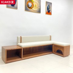 千匠一品 现代风格 底座实木框架+高密度高回弹海绵+超纤皮料 时尚大气沙发K14-J
