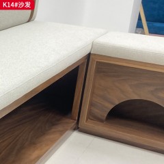 千匠一品 现代风格 底座实木框架+高密度高回弹海绵+超纤皮料 时尚大气沙发K14-J