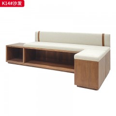千匠一品 现代风格 底座实木框架+高密度高回弹海绵+超纤皮料 时尚大气沙发K14-J
