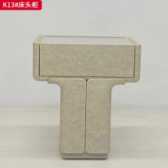 千匠一品 现代风格 实木内框架+全皮包覆工艺 时尚大气床头柜K13-J