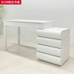 千匠一品 现代风格 实木内框架+全皮包覆工艺 时尚大气书桌K15-J