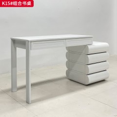 千匠一品 现代风格 实木内框架+全皮包覆工艺 时尚大气书桌K15-J