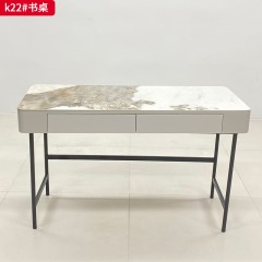 千匠一品 现代风格 岩板+实木烤漆柜+碳素钢底座框架 时尚大气书桌k22-J