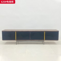 千匠一品 现代风格 马鞍皮+实木多层板+不锈钢底架+五金件 时尚大气电视柜k26-J