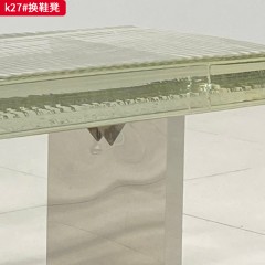 千匠一品 现代风格 水晶玻璃+不锈钢脚架 时尚大气换鞋凳k27-J