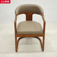 千匠一品 现代风格 超纤皮面料+高回弹海绵+白蜡木框架 时尚大气茶椅k32-J