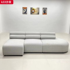千匠一品 现代风格 实木内置框架+高密度高回弹环保海绵+优质棉麻面料 时尚大气沙发K33-J