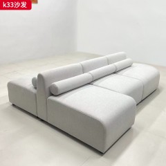 千匠一品 现代风格 实木内置框架+高密度高回弹环保海绵+优质棉麻面料 时尚大气沙发K33-J