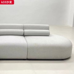 千匠一品 现代风格 实木内置框架+高密度高回弹环保海绵+优质棉麻面料 时尚大气沙发K33-J