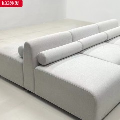 千匠一品 现代风格 实木内置框架+高密度高回弹环保海绵+优质棉麻面料 时尚大气沙发K33-J