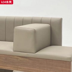 千匠一品 现代风格 实木内置框架+不锈钢脚+高密度高回弹环保海绵+超纤皮面料 时尚大气条凳k34-J