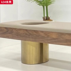 千匠一品 现代风格 实木内置框架+不锈钢脚+高密度高回弹环保海绵+超纤皮面料 时尚大气条凳k34-J