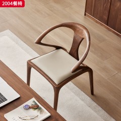 千匠一品 中古风格 白蜡木+坐垫西皮 布面 时尚优雅休闲椅2004-J