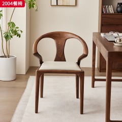 千匠一品 中古风格 白蜡木+坐垫西皮 布面 时尚优雅休闲椅2004-J