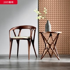 千匠一品 中古风格 白蜡木+坐垫(西皮 布面）时尚优雅餐椅2005-L