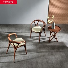 千匠一品 中古风格 白蜡木+坐垫(西皮 布面）时尚优雅餐椅2005-L