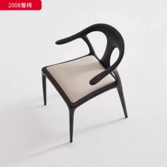 千匠一品 中古风格 白蜡木+坐垫（西皮 布面）时尚大气餐椅2008-L