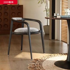 千匠一品 中古风格 白蜡木+坐垫（西皮 布面）时尚优雅餐椅2009-L