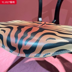千匠一品 中古风格 马鞍皮+高密度海绵+白蜡木框架 时尚优雅餐椅YL1027-L