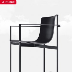 千匠一品 意式极简风格 优质马鞍皮+碳素钢 时尚优雅餐椅YL1016-L