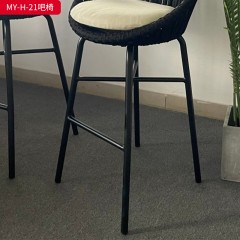 千匠一品 户外风格 铝合金框架+奥利芬编绳+防泼水面料 时尚耐用吧椅MY-H-21-J