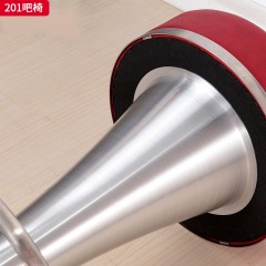 千匠一品 现代轻奢风格 西皮+高密度海绵+铝合金拉丝  不锈钢拉丝底座+不锈钢拉丝踩脚 时尚简约吧椅201-L