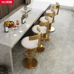 千匠一品 现代极简 西皮+高密度海绵+碳素钢黑砂脚架 时尚简约吧椅341-J