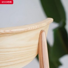 千匠一品 北欧风格 白蜡木实木+编绳 时尚简约吧椅B555-J