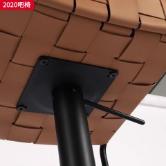 千匠一品 现代极简风格 马鞍皮+高密度海绵+铁艺脚架 时间约吧椅2020-J