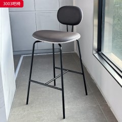 千匠一品 现代极简风格 优质西皮面料+布艺面料+高密度海绵+黑砂铁脚 时尚简约吧椅3003-J