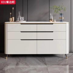【精品】千匠一品 轻奢现代风格 岩板+环保中纤板+实木脚+五金件 时尚简约餐边柜031-L