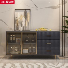 【精品】千匠一品 意式轻奢风格 岩板+环保中纤板+不锈钢 时尚优雅餐边柜311-L