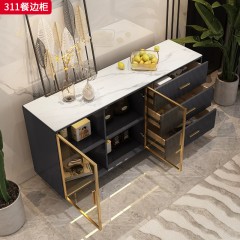 【精品】千匠一品 意式轻奢风格 岩板+环保中纤板+不锈钢 时尚优雅餐边柜311-L