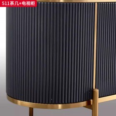 【精品】千匠一品 轻奢现代风格 岩板+环保中纤板+不锈钢 时尚简约电视柜  茶几511-L