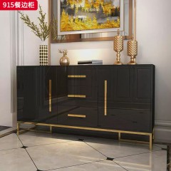 【精品】千匠一品 现代轻奢风格 钢化玻璃+环保中纤板+不锈钢 时尚简约餐边柜915-J