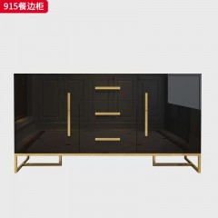 【精品】千匠一品 现代轻奢风格 钢化玻璃+环保中纤板+不锈钢 时尚简约餐边柜915-J