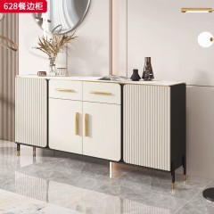 【精品】千匠一品 意式轻奢风格 岩板+环保中纤板+碳素钢 时尚简约餐边柜628-J