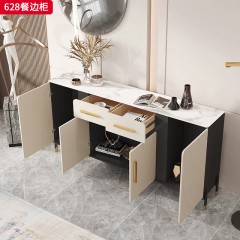 【精品】千匠一品 意式轻奢风格 岩板+环保中纤板+碳素钢 时尚简约餐边柜628-J