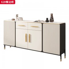 【精品】千匠一品 意式轻奢风格 岩板+环保中纤板+碳素钢 时尚简约餐边柜628-J